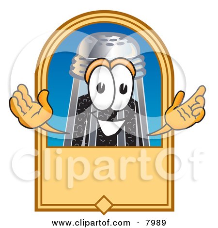 Clipart Picture of a Pepper Shaker Mascot Cartoon Character With a Blank Tan Label by Mascot Junction