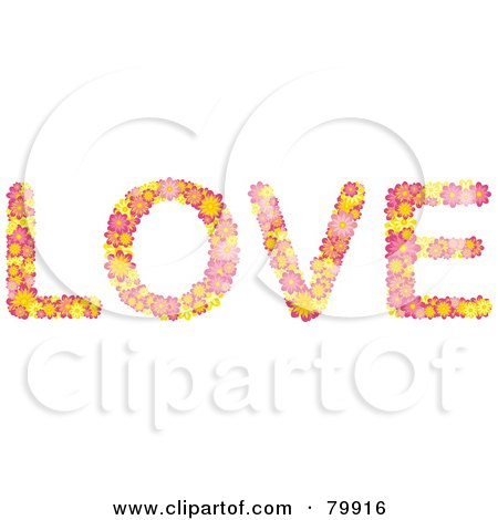 Royalty-Free (RF) Stock Illustration of Colorful Flowers Spelling The Word Love by elaineitalia