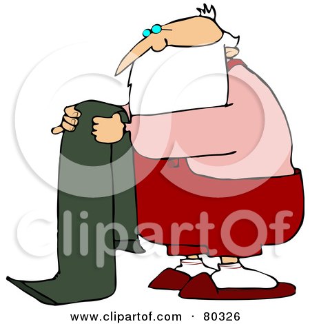 Royalty-Free (RF) Stock Illustration of Santa Folding A Green Towel by djart