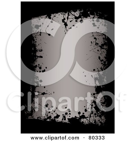 Royalty-Free (RF) Clipart Illustration of a Gray And Black Ink Splatter Border by michaeltravers