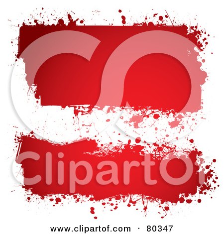 Royalty-Free (RF) Clipart Illustration of a Digital Collage Of Grungy Red Ink Splattered Text Boxes by michaeltravers