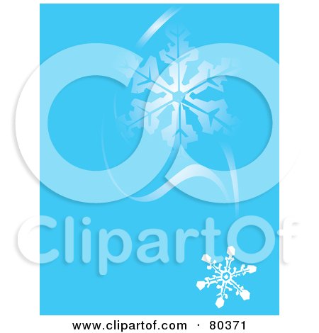 Royalty-Free (RF) Stock Illustration of a Blue Winter Background Of Falling Snowflakes And Wind by xunantunich