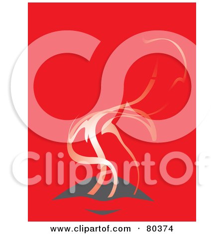 Royalty-Free (RF) Stock Illustration of Smoke Rising Out Of A Woman's Mouth, On Red by xunantunich