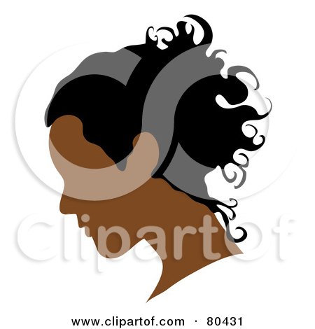 Royalty-Free (RF) Clipart Illustration of a Profiled Hispanic Woman's Head by Pams Clipart