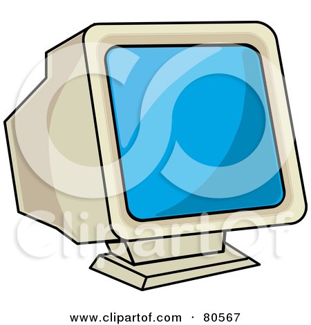 Royalty-Free (RF) Clipart Illustration of an Old Fashioned Computer Monitor Screen by Pams Clipart