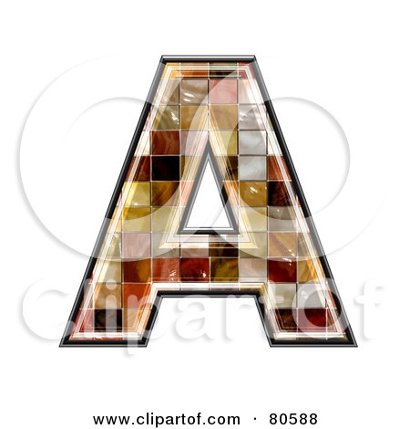 Royalty-Free (RF) Clipart Illustration of a Ceramic Tile Symbol; Capitol Letter A by chrisroll