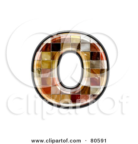 Royalty-Free (RF) Clipart Illustration of a Ceramic Tile Symbol; Lowercase Letter o by chrisroll