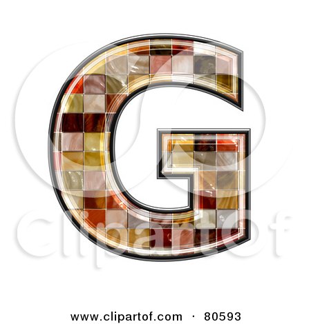 Royalty-Free (RF) Clipart Illustration of a Ceramic Tile Symbol; Capitol Letter G by chrisroll