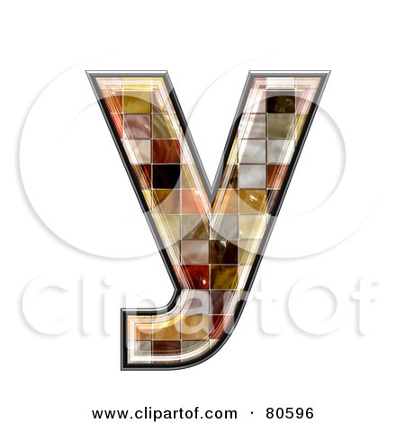 Royalty-Free (RF) Clipart Illustration of a Ceramic Tile Symbol; Lowercase Letter y by chrisroll