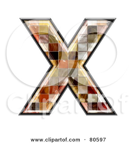 Royalty-Free (RF) Clipart Illustration of a Ceramic Tile Symbol; Capitol Letter X by chrisroll