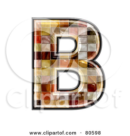 Royalty-Free (RF) Clipart Illustration of a Ceramic Tile Symbol; Capitol Letter B by chrisroll