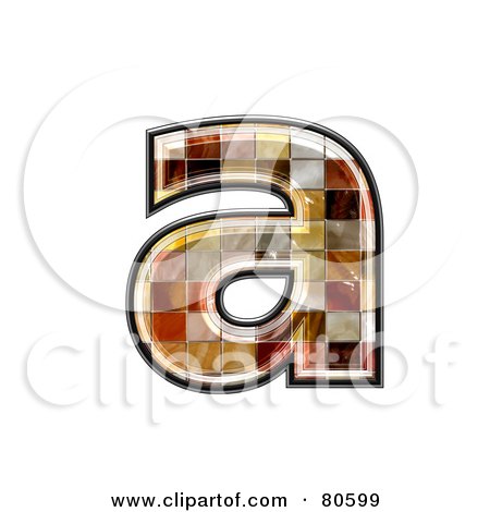 Royalty-Free (RF) Clipart Illustration of a Ceramic Tile Symbol; Lowercase Letter A by chrisroll