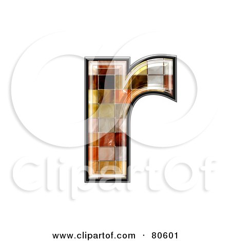Royalty-Free (RF) Clipart Illustration of a Ceramic Tile Symbol; Lowercase Letter r by chrisroll