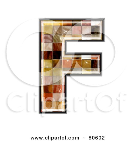 Royalty-Free (RF) Clipart Illustration of a Ceramic Tile Symbol; Capitol Letter F by chrisroll