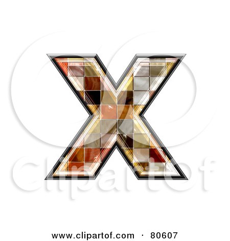 Royalty-Free (RF) Clipart Illustration of a Ceramic Tile Symbol; Lowercase Letter x by chrisroll
