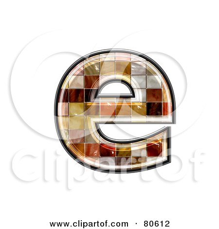 Royalty-Free (RF) Clipart Illustration of a Ceramic Tile Symbol; Lowercase Letter e by chrisroll