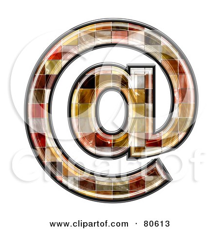 Royalty-Free (RF) Clipart Illustration of a Ceramic Tile Symbol; Arobase by chrisroll