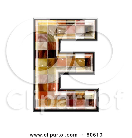 Royalty-Free (RF) Clipart Illustration of a Ceramic Tile Symbol; Capitol Letter E by chrisroll