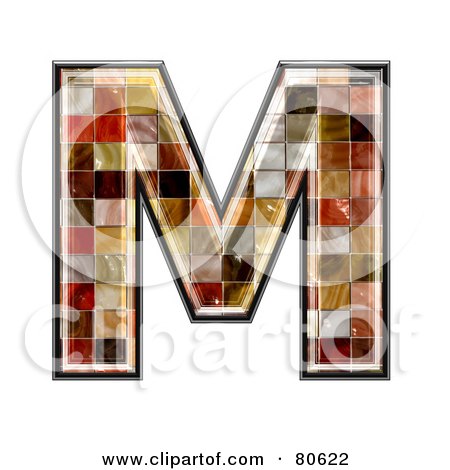 Royalty-Free (RF) Clipart Illustration of a Ceramic Tile Symbol; Capitol Letter M by chrisroll