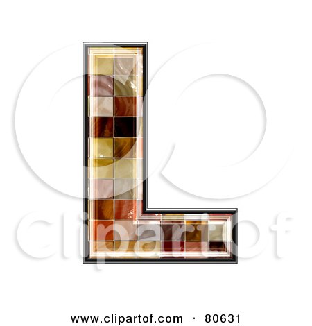 Royalty-Free (RF) Clipart Illustration of a Ceramic Tile Symbol; Capitol Letter L by chrisroll