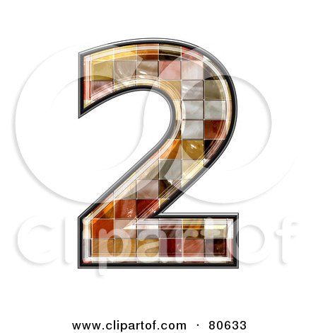 Royalty-Free (RF) Clipart Illustration of a Ceramic Tile Symbol; Number 2 by chrisroll