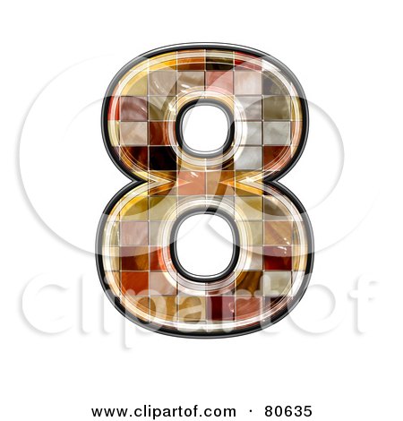Royalty-Free (RF) Clipart Illustration of a Ceramic Tile Symbol; Number 8 by chrisroll