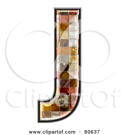 Royalty-Free (RF) Clipart Illustration of a Ceramic Tile Symbol; Capitol Letter J by chrisroll