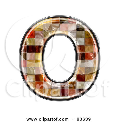 Royalty-Free (RF) Clipart Illustration of a Ceramic Tile Symbol; Capitol Letter O by chrisroll