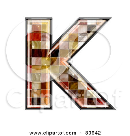 Royalty-Free (RF) Clipart Illustration of a Ceramic Tile Symbol; Capitol Letter K by chrisroll
