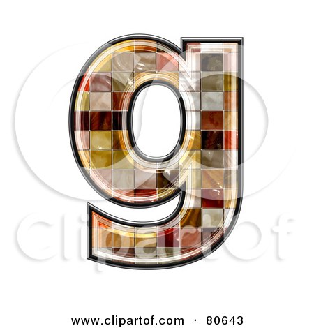 Royalty-Free (RF) Clipart Illustration of a Ceramic Tile Symbol; Lowercase Letter g by chrisroll