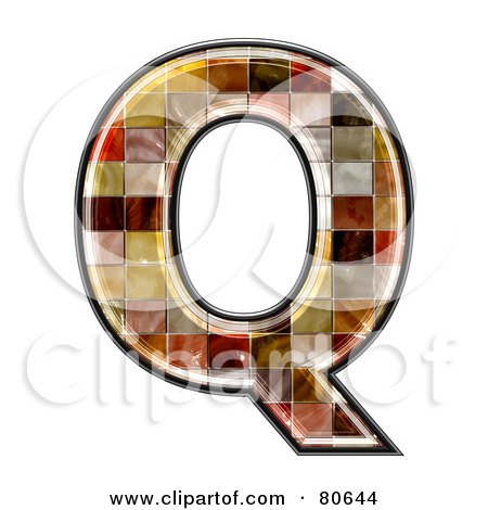 Royalty-Free (RF) Clipart Illustration of a Ceramic Tile Symbol; Capitol Letter Q by chrisroll