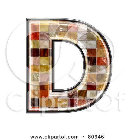 Royalty-Free (RF) Clipart Illustration of a Ceramic Tile Symbol; Capitol Letter D by chrisroll