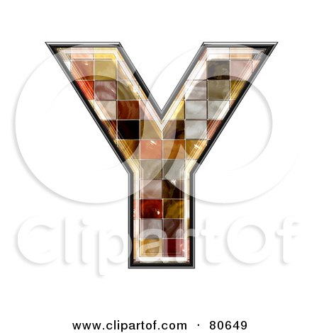 Royalty-Free (RF) Clipart Illustration of a Ceramic Tile Symbol; Capitol Letter Y by chrisroll