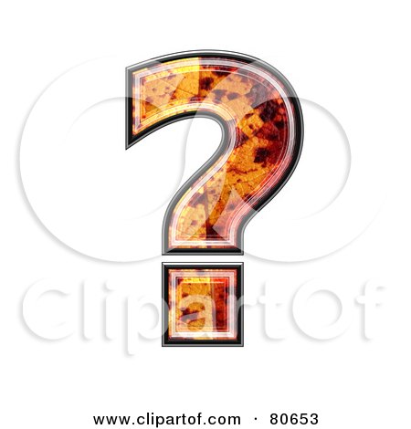 Royalty-Free (RF) Clipart Illustration of an Autumn Leaf Texture Symbol; Question Mark by chrisroll