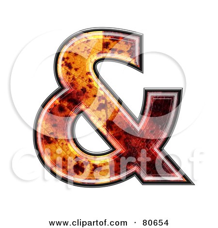 Royalty-Free (RF) Clipart Illustration of an Autumn Leaf Texture Symbol; Ampersand by chrisroll
