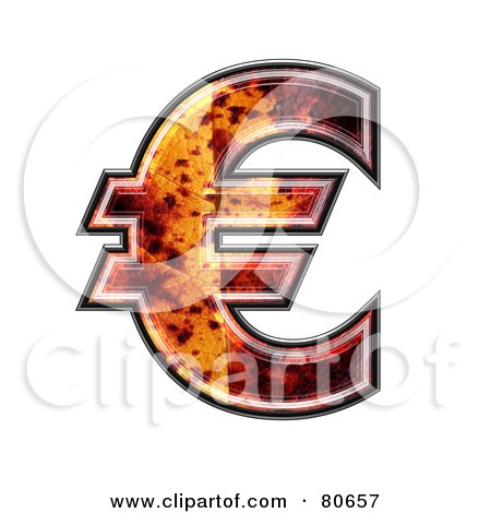 Royalty-Free (RF) Clipart Illustration of an Autumn Leaf Texture Symbol; Euro by chrisroll