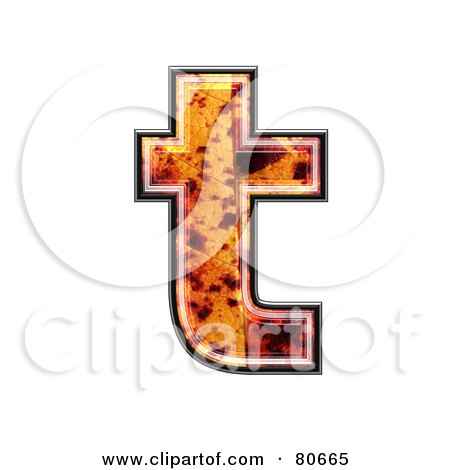 Royalty-Free (RF) Clipart Illustration of an Autumn Leaf Texture Symbol; Lowercase Letter t by chrisroll