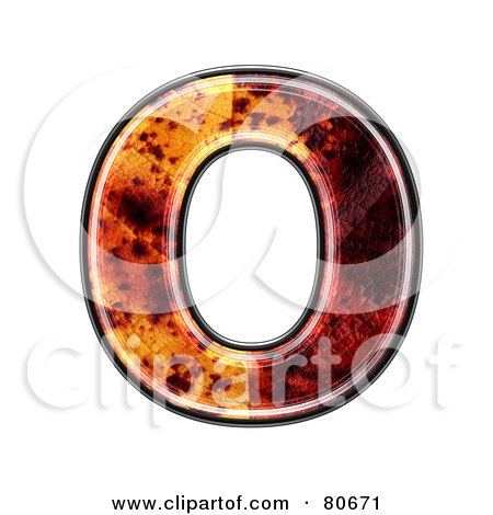 Royalty-Free (RF) Clipart Illustration of an Autumn Leaf Texture Symbol; Capital Letter O by chrisroll