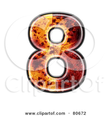 Royalty-Free (RF) Clipart Illustration of an Autumn Leaf Texture Symbol; Number 8 by chrisroll