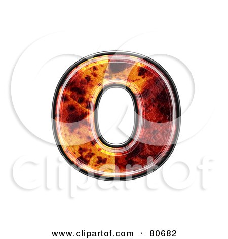 Royalty-Free (RF) Clipart Illustration of an Autumn Leaf Texture Symbol; Lowercase Letter o by chrisroll