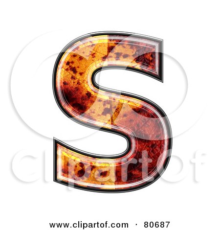 Royalty-Free (RF) Clipart Illustration of an Autumn Leaf Texture Symbol; Capital Letter S by chrisroll