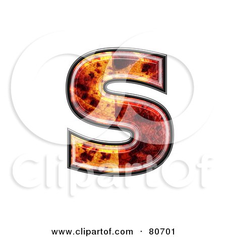 Royalty-Free (RF) Clipart Illustration of an Autumn Leaf Texture Symbol; Lowercase Letter s by chrisroll