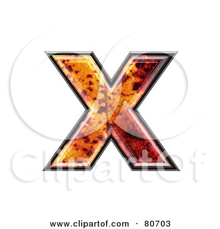Royalty-Free (RF) Clipart Illustration of an Autumn Leaf Texture Symbol; Lowercase Letter x by chrisroll