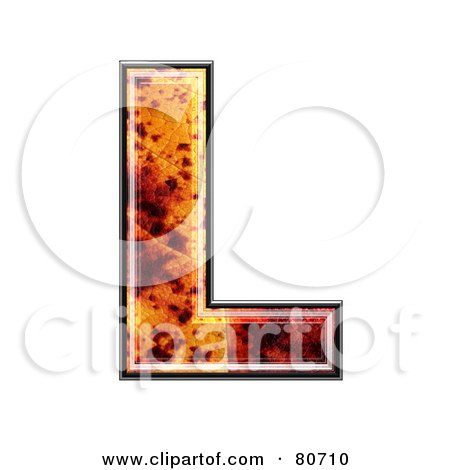 Royalty-Free (RF) Clipart Illustration of an Autumn Leaf Texture Symbol; Capital Letter L by chrisroll