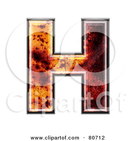 Royalty-Free (RF) Clipart Illustration of an Autumn Leaf Texture Symbol; Capital Letter H by chrisroll