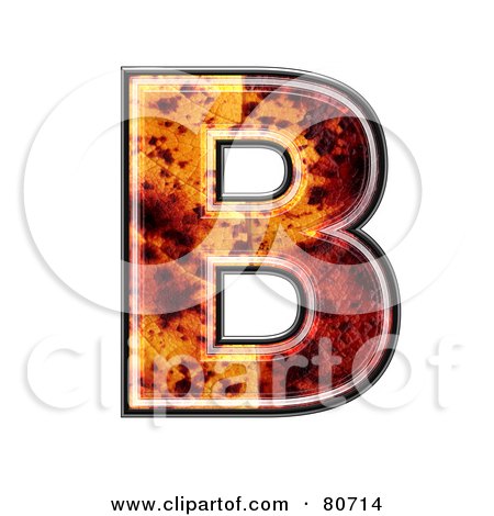 Royalty-Free (RF) Clipart Illustration of an Autumn Leaf Texture Symbol; Capital Letter B by chrisroll