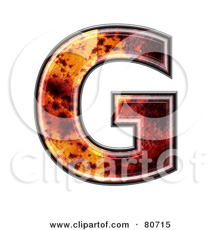 Royalty-Free (RF) Clipart Illustration of an Autumn Leaf Texture Symbol; Capital Letter G by chrisroll