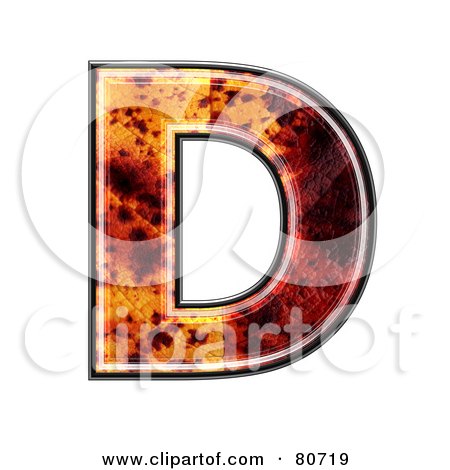 Royalty-Free (RF) Clipart Illustration of an Autumn Leaf Texture Symbol; Capital Letter D by chrisroll