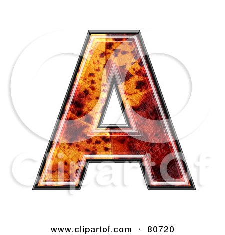 Royalty-Free (RF) Clipart Illustration of an Autumn Leaf Texture Symbol; Capital Letter A by chrisroll