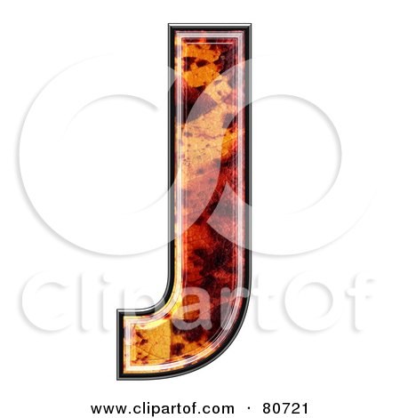 Royalty-Free (RF) Clipart Illustration of an Autumn Leaf Texture Symbol; Capital Letter J by chrisroll